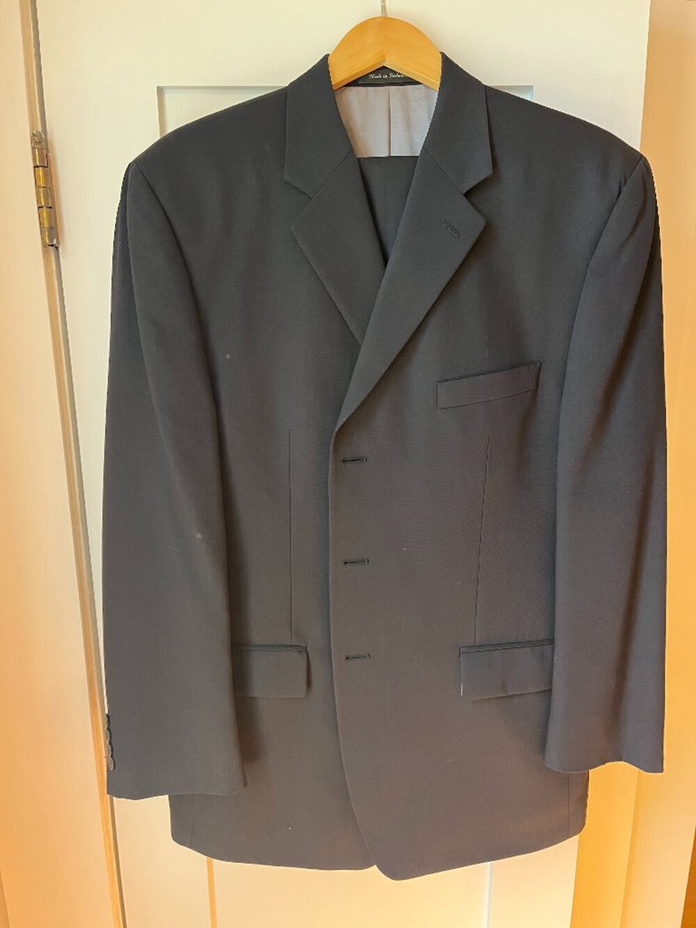 Mens Black Wool Suit, Calvin Klein